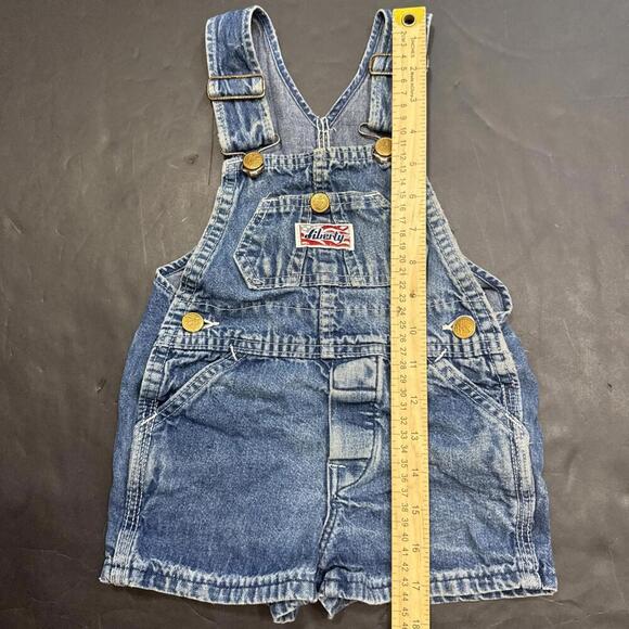 Vintage Liberty Denim Bib Overall Shorts Farm Work Baby Size 2 USA - Picture 6 of 14